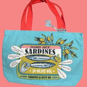 TRADER JOE'S SARDINE TOTE BAG NWT